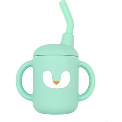 Babycloud Ποτηράκι με Καλαμάκι Σιλικόνης Penguin Veraman 120ml
