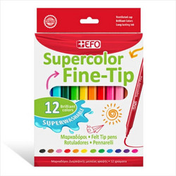 EFO Supercolor Fine-Tip Μαρκαδόροι Ζωγραφικής Σετ 12 Χρώματα