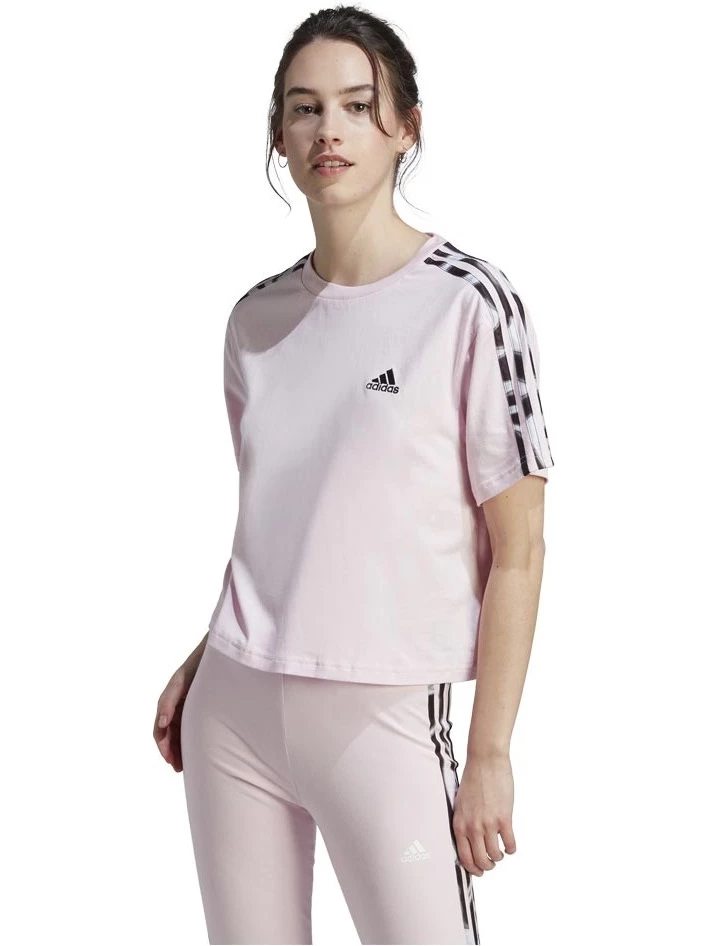 adidas Dance 3-Stripes Ribbed Fitted Top with Detachable Sleeves - Black