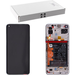 HUAWEI P40 LITE 5G ΟΘΟΝΗ IPS + TOUCH SCREEN + LENS + FRAME + BATTERY 02353SUQ SILVER ORIGINAL SERVICE PACK