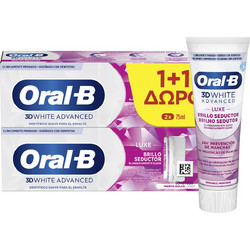 Oral-B 3D White Luxe Glamorous White Οδοντόκρεμες για Λεύκανση 2x75ml