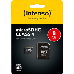 Intenso microSDHC 8GB Class 4 + Adapter