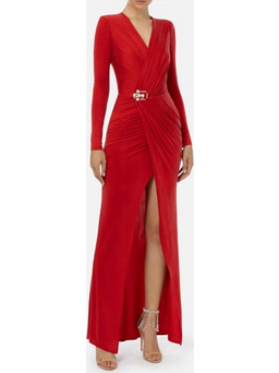 Elisabetta Franchi Maxi Φόρεμα για Γάμο / Βάπτιση Κόκκινο AB49337E2-AU2