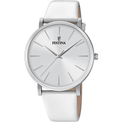 Festina Mademoiselle Γυναικείο Ρολόι με Λευκό Δερμάτινο Λουράκι F20371/1