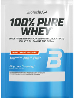 Biotech USA 100% Pure Whey Salted Caramel Πρωτεΐνη Ορού Γάλακτος Γράμμωσης Χωρίς Γλουτένη 28gr