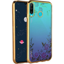 Θήκη Huawei P30 Lite Σιλικόνης με Στρας Forcell Strass TPU Case Diamond Garden -Gold