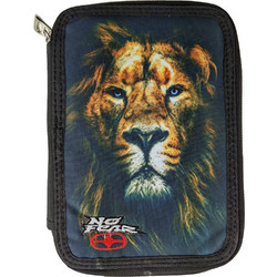 Back Me UP No Fear Africa Lion Κασετίνα Γεμάτη με 2 Θήκες Μαύρη 348-00100