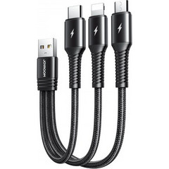 Καλώδιο φόρτισης 3 Σε 1 USB σε Lightning / Type-C / Micro Usb 15cm