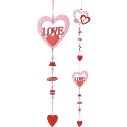 JK Home Decor - Στολίδι Καρδιά Κόκκινη 45-14cm 2Σχδ