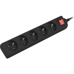 Lanberg Power strip 3m black 5xPL