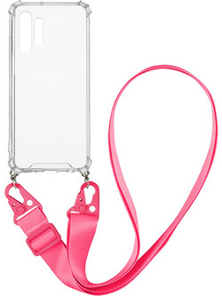Sonique Armor Clear Θήκη Σιλικόνης με Strap Samsung Galaxy A32 4G Fuchsia