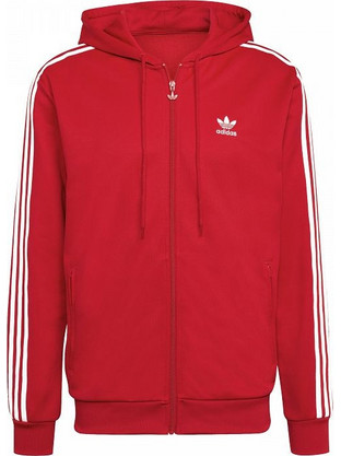 Adidas Adicolor Classics Ανδρική Ζακέτα Φούτερ με Κουκούλα και Φερμουάρ Κόκκινη HB9513