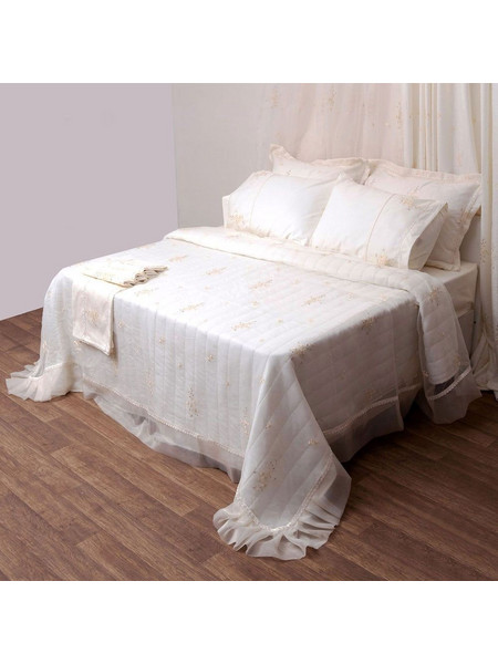 Κουβερλί 3330 Ecru (Σετ 3τμχ) Ecru Viopros Υπέρδιπλo 240x250cm Microfiber