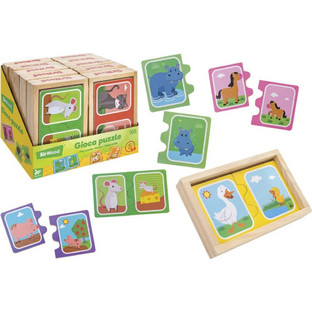 Παιδικό Puzzle Globo Sirwood Ξύλινο Ζωάκια 2 Κομμάτια
