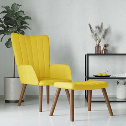 vidaXL Πολυθρόνα Relax με Υποπόδιο Βελούδινη Κίτρινη 327673
