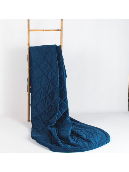 Linea Βελούδινο Σετ Κουβερλί Dark Blue 235x240εκ