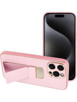 Θήκη κινητού Forcell Leather Kickstand for iPhone 15 Pro Max Pink