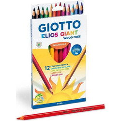 Giotto Elios Giant Wood Free Triangular Ξυλομπογιές Σετ 12τμχ 221500