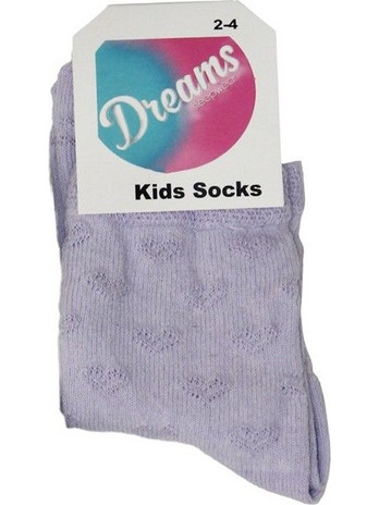 Dreams Baby Καλτσάκια Καρδιές Ραμμένες Μωβ (2395002-2/4)