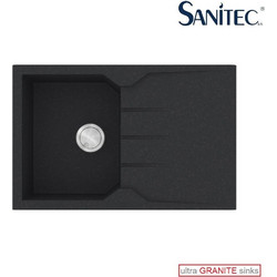 Sanitec Ultra Granite 807 Ένθετος Νεροχύτης Γρανίτη Αντιστρεφόμενος Ματ Grafite 79x50cm