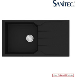 Sanitec Ultra Granite 814 Επικαθήμενος Νεροχύτης Γρανίτη Αντιστρεφόμενος Ματ Nero 86x50cm