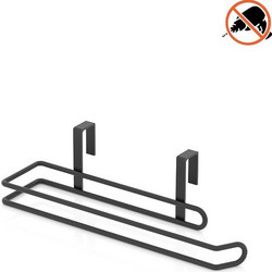 TEKNO-TEL Κρεμάστρα Ντουλαπιού Κουζίνας 27x7x9cm Πολυχρηστική Επιχρωμιωμένο Ατσάλι Μαύρη