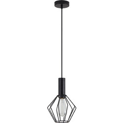 Home Lighting Κρεμαστό Φωτιστικό Οροφής Πλέγμα Μονόφωτο E27 Μαύρο SE21-BL-4-GR1 77-8526