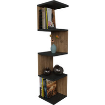 Ραφιέρα τοίχου Zigzag pakoworld oak-ανθρακί μελαμίνης 25x25x109εκ 321-000021