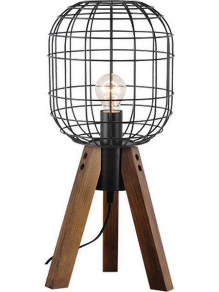Aca OD90981T Πορτατίφ Ε27 Μαύρο Καφέ Φ23xΥ51cm
