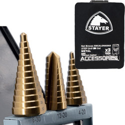 Σετ 3 Τρυπάνια Τιτανίου Διαβάθμισης HSS Step Stayer