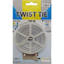 Σύρμα λουλουδιών Twist Tie κουλούρα 50m λευκό