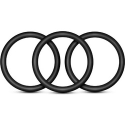 Blush Performance Pure Premium Silicone Cockrings VS3 Σετ Ελαστικά Δαχτυλίδια Πέους & Όρχεων Σιλικόνης Μαύρα 3τμχ