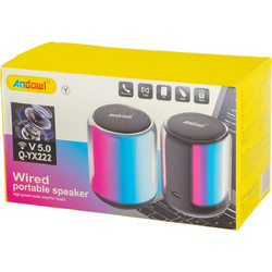 Andowl Q-YX222 Ηχεία Υπολογιστή 2.0 3W με Bluetooth & RGB Φωτισμό Black