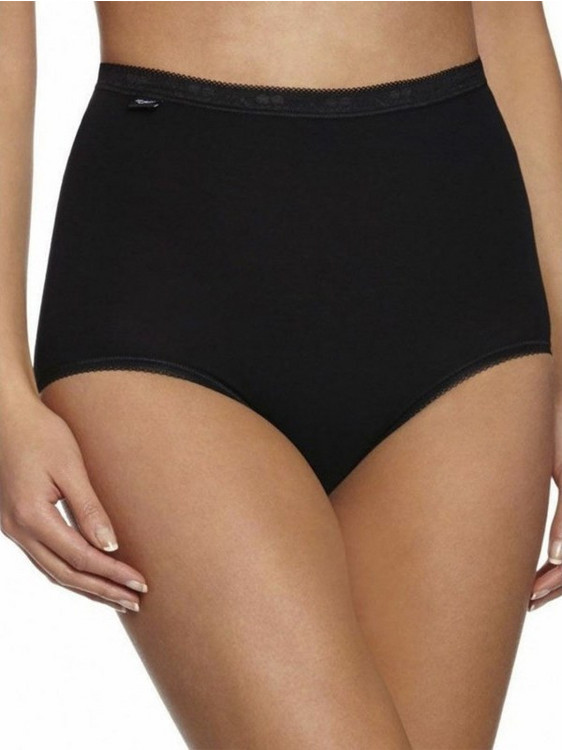 Sloggi Maxi Βαμβακερό Ψηλόμεσο Γυναικείο Slip Μαύρο 10005037-0004