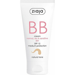 Ziaja BB Cream Normal, Dry & Sensitive Skin Medium SPF15 50ml