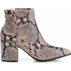 Steve Madden Γυναικεία Μποτάκια Αστραγάλου Μαύρα Nude με Χοντρό Ψηλό Τακούνι Jillian-744