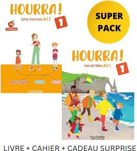 HOURRA! 1 SUPER PACK (LIVRE + CAHIER + CADEAU SURPRISE)