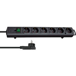 Brennenstuhl Extension Lead 6-fold Comfort-Line black 2m