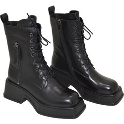 Versace 19V69 Γυναικεία Αρβυλάκια Δερμάτινα Μαύρα με Χοντρό Χαμηλό Τακούνι AMSR1039-3126