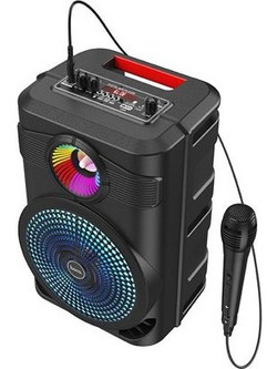 Multimedia Σύστημα Bluetooth V5.0 Karaoke LED - Φορητό Ηχείο με ενσύρματο μικρόφωνο και micro SD