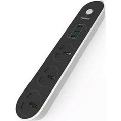 Fineblue Πολύπριζο 3 Θέσεων με 3 USB και Καλώδιο 1.6m Μαύρο