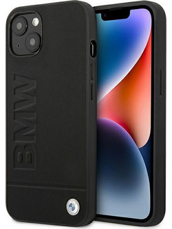 Case BMW BMHCP14MSLLBK iPhone 14 Plus 6.7 "black / black Leather Stamp