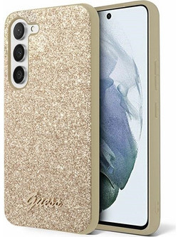 Guess Glitter Script Back Cover Gold (Samsung Galaxy S24+)