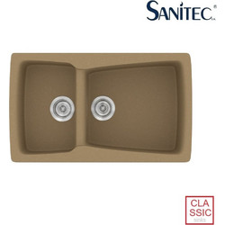 Sanitec Classic 320 Επικαθήμενος Νεροχύτης Γρανίτη Αντιστρεφόμενος Ματ Metallic Coffee 79x50cm