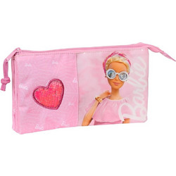 Safta Barbie Girl Κασετίνα με 3 Θήκες Ροζ 812310744
