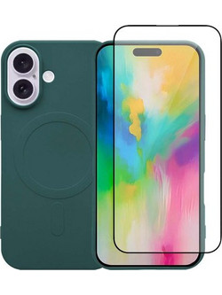 Redshield iPhone 16 Plus MagSafe Silicone Case & Glass Green Θήκη Κινητού & Προστατευτικό Οθόνης