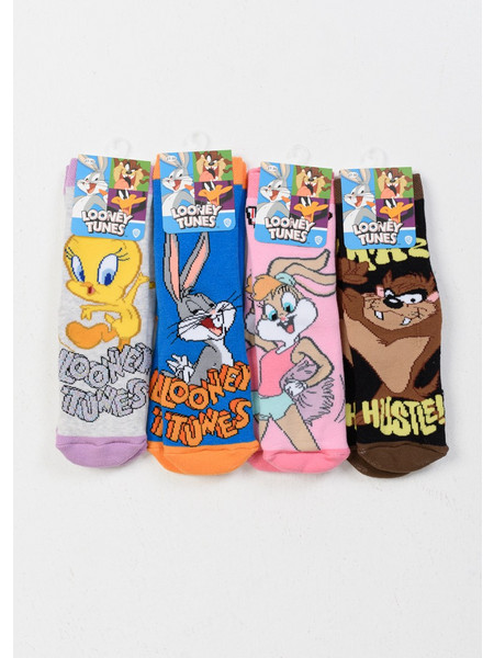 Παιδικές Κάλτσες με βεντουζάκια LOONEY TUNES 4 Pack LT21585 - MULTICOLOR