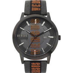 Versus Versace Ανδρικό Ρολόι Solar με Γκρι Δερμάτινο Λουράκι VSPHN0120