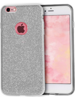 Θήκη Back Cover Θήκη Σιλικόνης Glitter για iPhone 6 / 6s Ασημί