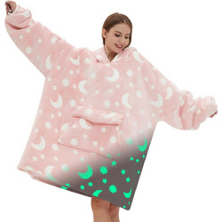 Huggle Plush Κουβέρτα Βελουτέ που Φωσφορίζει 75100εκ. Ροζ